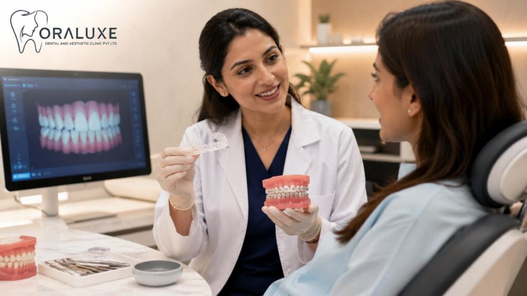 Clear aligner treatment at Oraluxe Clinic Janakpuri