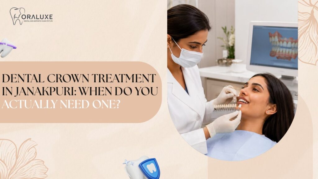 Dental crown treatment in Janakpuri at Oraluxe Clinic