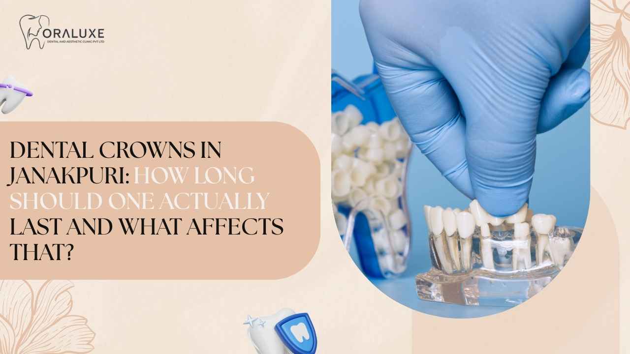 Dental crown fitting consultation at Oraluxe in Janakpuri