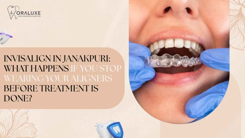 Invisalign aligner fitting consultation at Oraluxe in Janakpuri