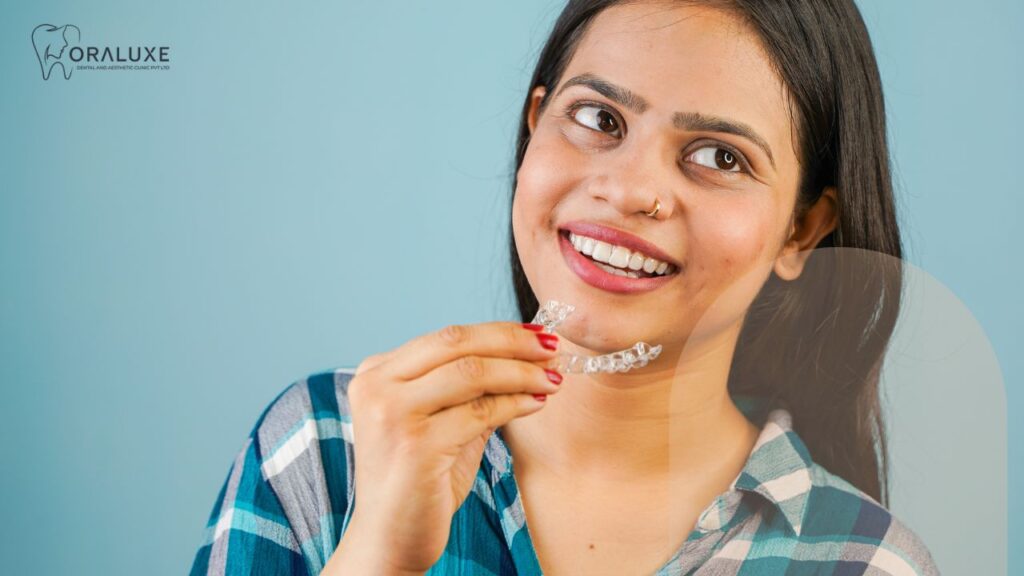 Diagram showing how Invisalign aligners gradually move teeth