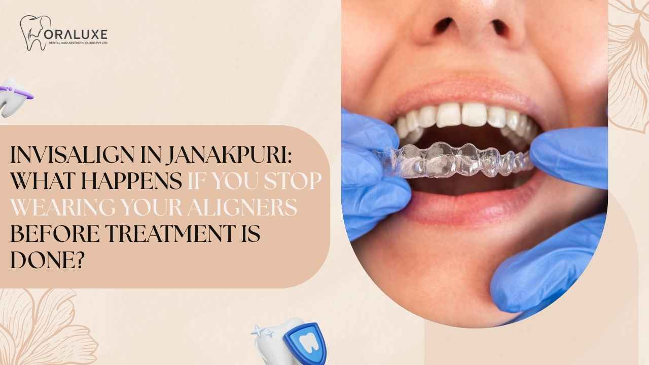 Invisalign aligner fitting consultation at Oraluxe in Janakpuri