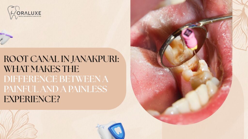 Painless root canal treatment session at Oraluxe in Janakpuri