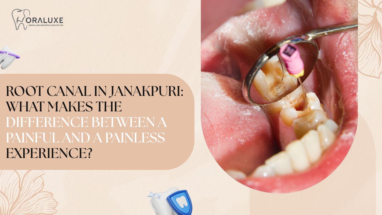 Painless root canal treatment session at Oraluxe in Janakpuri
